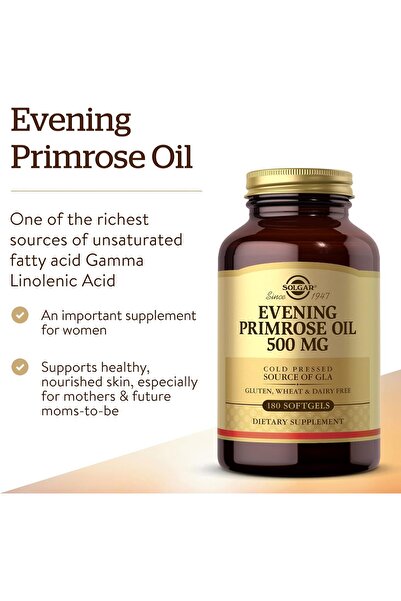 Solgar Evening Primrose Oil 500 Mg, 180 Softgels, Support For Women With Pms