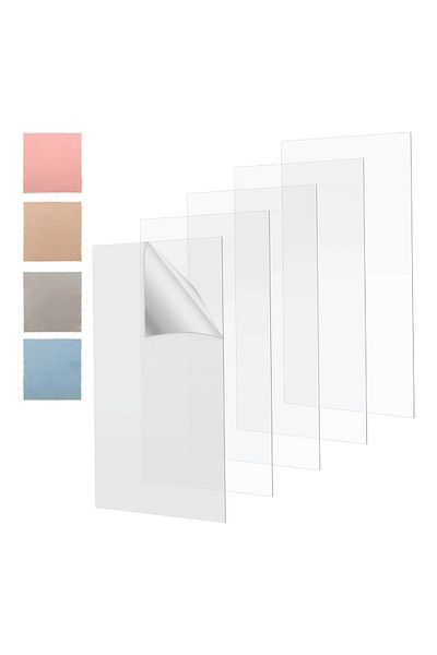SMARTPOINTS 5 Pcs Transparent Clear Acrylic Sheet 8 x 10 Inch 0.03 Inch Acrylic Plaque Thick Plastic Acrylic Boa