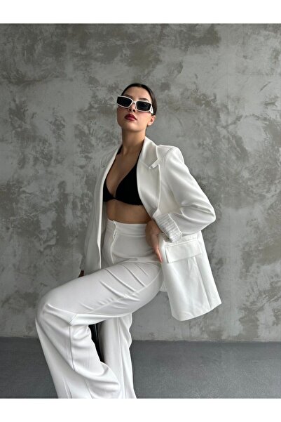 MYGİYİMİSTANBUL Blazer Jacket wide leg Pants Set