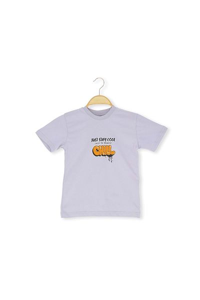 Atabay Kids Πίσω Just Stay Cool Ανδρικό μπλουζάκι με στάμπα γκρι