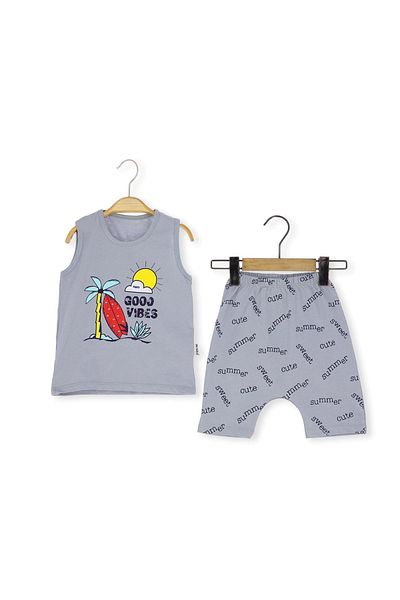 atabay Goo Vibes Printed Men's Shorts Suit Gray