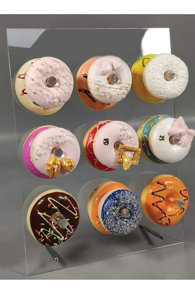 SMARTPOINTS Reusable Acrylic Donut Wall Display Stand On Table Crystal Clear Handmade Donut Holder for Baby Show