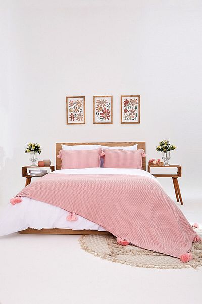 homewell مجموعة من 3 قطع من قطع الاستهلاك مع غطاء وسادة مصنوع يدويًا بتصميم خاص