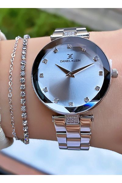 Daniel Klein Brand Yellow Silver Color 2 Years Warranty Small Case Thin Cord Women's Wristwatch