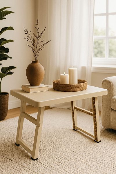 Living Folding Plastic Table with Tall Legs – Lightweight, Sturdy & Space-Saving Design
