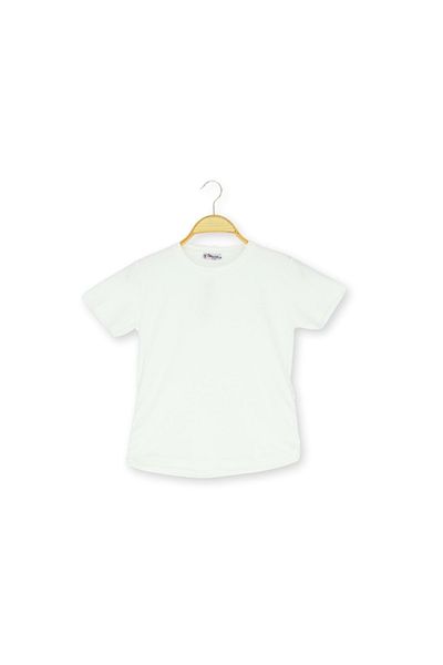 atabay Side-Stitched Heart Printed 36/1 Compact Girl T-Shirt Ecru