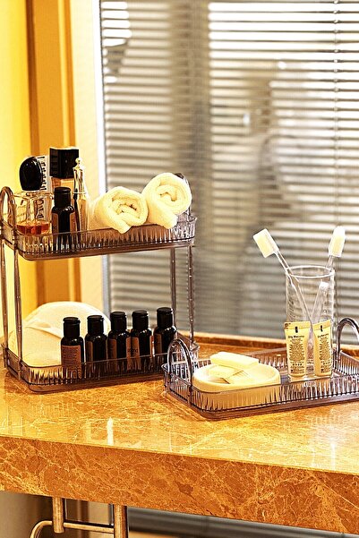 UNIQUE ME Bathroom Organizer Organizer Bathroom Shelf Smoke Gray Set