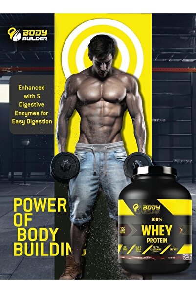 Body Builder 100% Whey Protein, Chocolate Peanut, 4 Lb, Digestive Enzymes For Lean Muscle Growth & Endurance