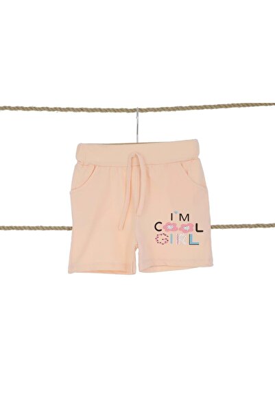 atabay Heart Girl Printed Girl Shorts Salmon
