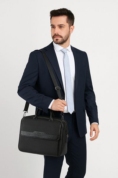 MESCHAIN حقيبة سوداء مع حجرة للكمبيوتر المحمول