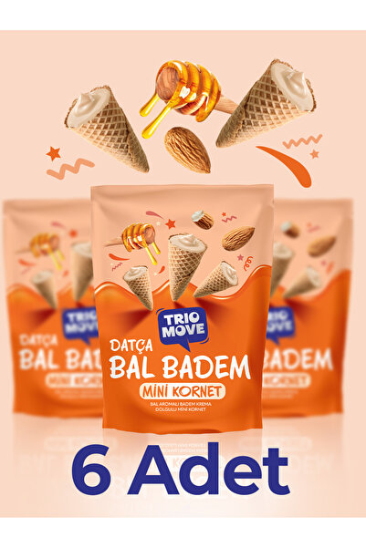 TrioMove Mini Kornet - Bal Aromalı, Badem Kremalı (6 PAKET) Trio Move