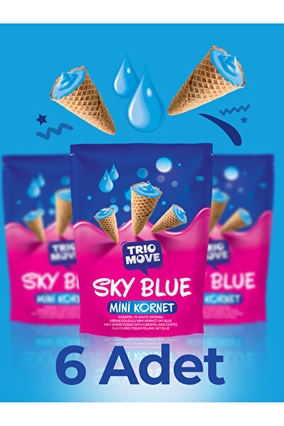 TrioMove Mini Kornet - Sky Blue Karamel ve Kahve Aromalı Kremalı Trio Move
