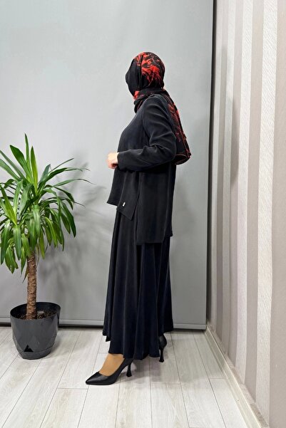 MISS DALIDA Asymmetric Cut Cupro Skirt Black T25Y-2009