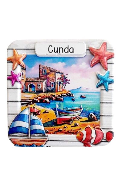 ella'nın çarşısı Cunda Ayvalık Figürlü Magnet Kabartmalı Polyester 1 Adet. Bo...