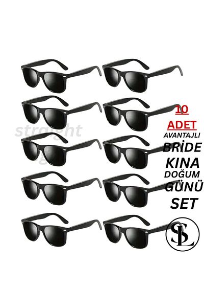 Straight Light Groom Groom Black Sunglasses 10-Piece Super Deal Set Engagement Bride Kina after Birthday Party