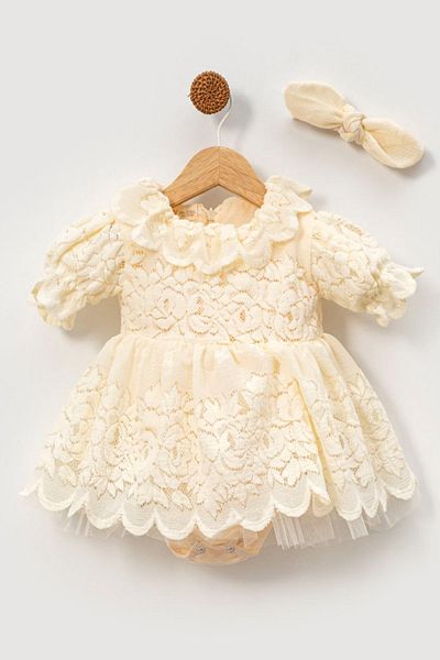 Baby Animals Baby Girl Girl Kid Birthday Party Wedding Dress Short Sleeve Bandana Ruched Lined Romper
