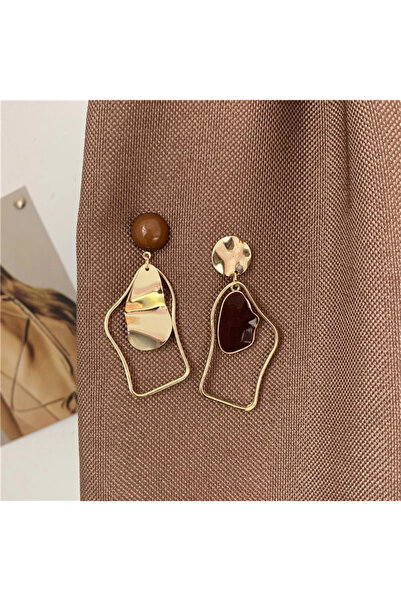Girift Vintage Cleo Retro Desen Asimetrik Küpe