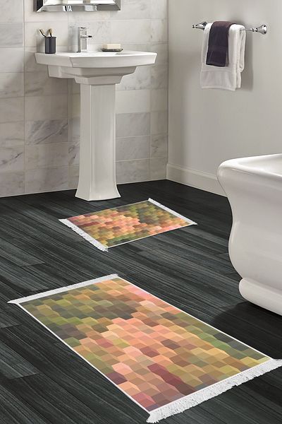 Alanur Home Αντιολισθητική βάση Djt Σετ τουαλέτας Star Cotton Fringe Geometric E5014 Πολύχρωμο