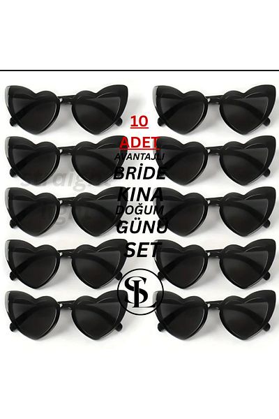 Straight Light Hearted Bride Bridesmaid Sunglasses Set of 10 Black Wedding Engagement Bride Kina after Birthday Party