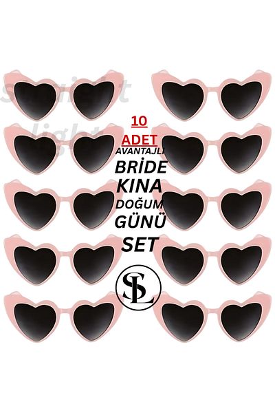 Straight Light Hearted Bride Bridesmaid Sunglasses Set of 10 Pink Wedding Engagement Bride Henna after Birthday Party