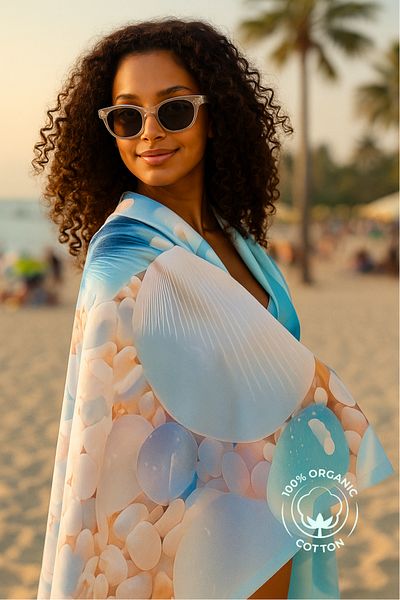 XJIM Soft Textured Digital Printed 100% Cotton Unisex Beach Towel 75X150 Quick Dry Sea Towel