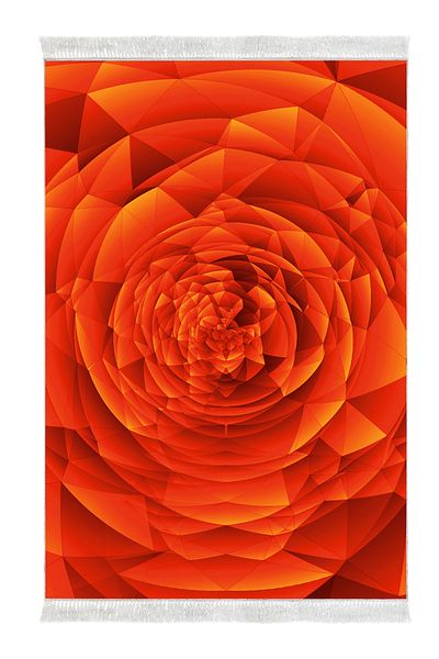 Alanur Home Αντιολισθητική βάση Djt Σετ τουαλέτας Trend Fringed Geometric E5011 Πορτοκαλί