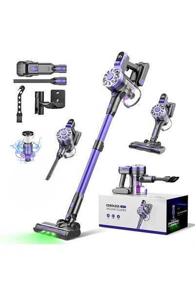 XPLORS Aspirator Vertical Fara Fir ®, 180w, 12000pa, Filtrare 5 Stadii, Lumina Led Uv, Durata 40min, Violet