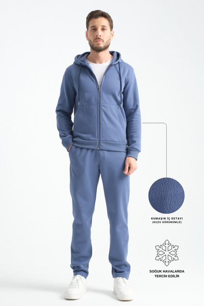 Shooter Ανδρικό σετ χειμερινής φόρμας Indigo - Lamb Raised, Hooded, Minimal Logo