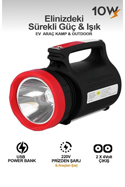 EMİN ENSAR HOME Profesyonel 10w Araç Şarjlı El Feneri