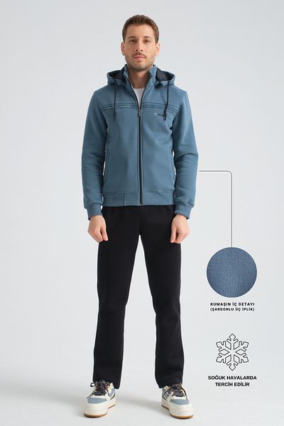 Shooter Ανδρική χειμερινή αθλητική φόρμα Forest Green Premium - Με κουκούλα