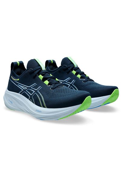 Asics Gel-Nimbus 26 – Blue/Aurora Green – PureGEL Technology & FF BLAST PLUS ECO Foam