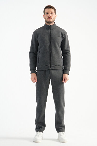 Shooter Deluxe Χειμερινό Ανθρακί Σετ Ανδρική Φόρμα με Λεπτομέρεια Ραφής κανονική εφαρμογή