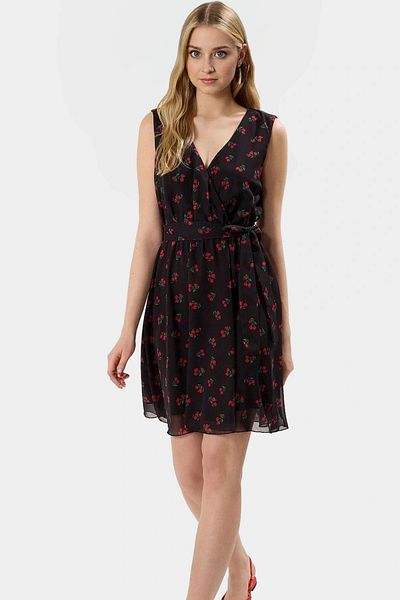 PayBuy Chiffon Mini Dress V-Neck Floral Print Lined Summer Casual Durable Material Perfect Fit