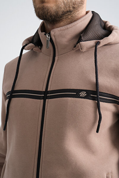 Shooter Ανδρικό σετ χειμερινής φόρμας Mink με κουκούλα με κουκούλα με τρεις κλωστές κανονική εφαρμογή