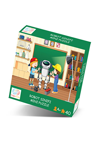 Çılgın Zeka Robot Sınıfı Mini Puzzle 40 Parça 3-7 Yaş Çocuk Puzzle Yapboz