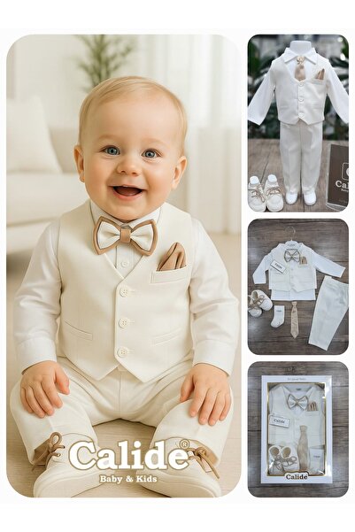 Calide Baby Kravat-papyonlu Erkek Bebek Mevlüt Takımı Mevlütlük Takım Özel Gün Kıyafeti Hediyesi
