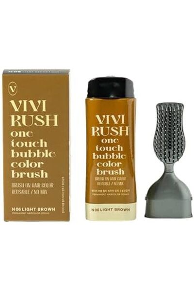 VIVI RUSH صبغة شعر فيفيروس ون تاتش بابل كولور بفرشاة (بني فاتح)