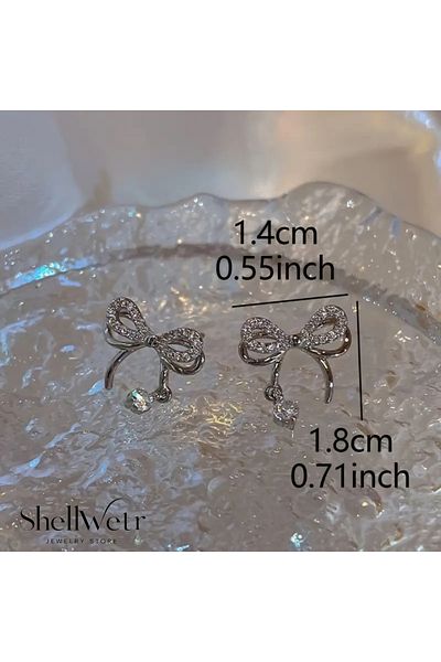 ilkadimbuklet Bow Earrings Shell Wet