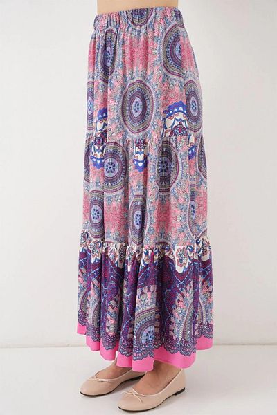 Silerra 1898 Patterned Long Skirt - Pink