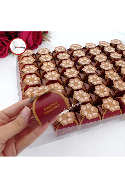 Gelincimherşey Bordo 50li Kınamıza Hoşgeldiniz Yazıılı Papatya Kutu Kına