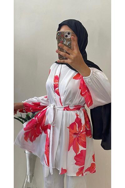 DİLEKBUTİK Kimono din satin de mătase de vară cu flori roz