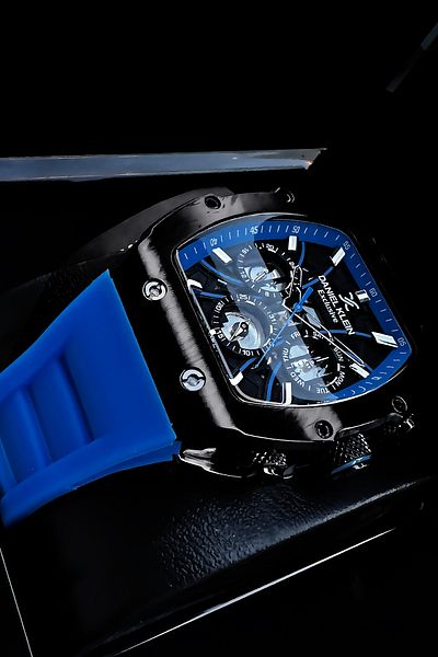 Daniel Klein Navy Blue Silicone Cord Exclusive Men's Wrist Watch + Bracelet Gift DKER2052C4