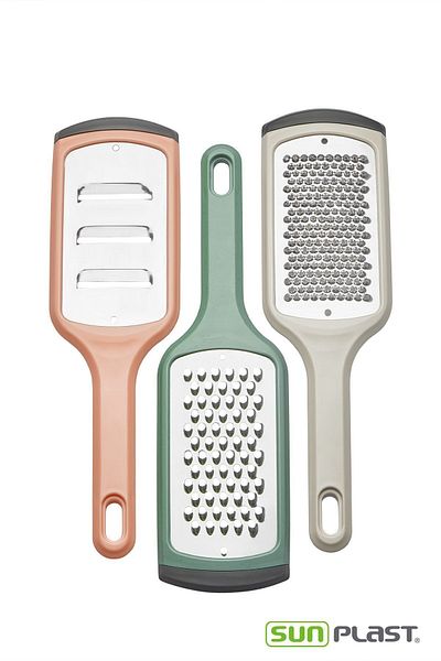 Sunplast 3-Piece Non-Slip Hand Grater Set - Grater, Chopping, Peeling - Hand Grater