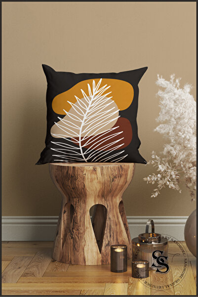 SasoHome Сучасна пастельна підлога з пальмовим листям, 4-х частинний цифровий друк, чохол для подушки