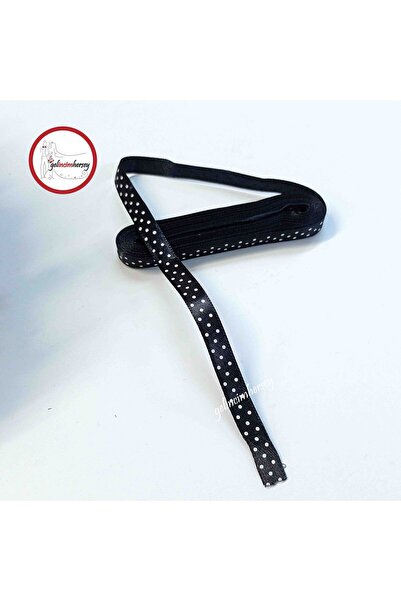 Gelincimherşey Siyah Beyaz Puantiyeli Saten Kurdele