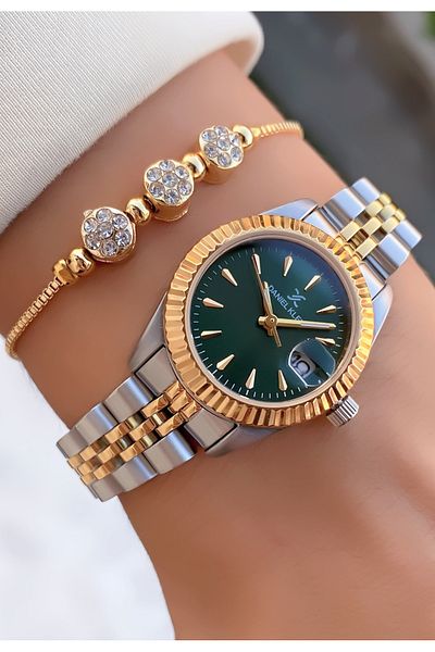 Daniel Klein Brand Rose Silver Color Women's Wristwatch - Bracelet Gift