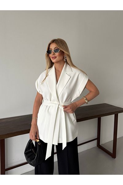 Nadrina Low sleeve oversize belted vest