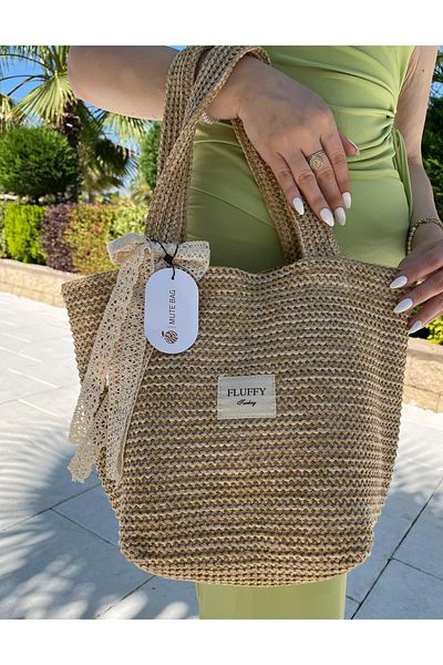 MUTE BAG Victoriaa Straw Bucket Bag / Straw Bag Women's Straw Handle / Shoulder Bag (Width 25/40 Length 27 Handle 50)