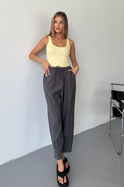 Feela Moda Women's Modal Cupra Elastic Waist Striped Baggy Trousers 2019