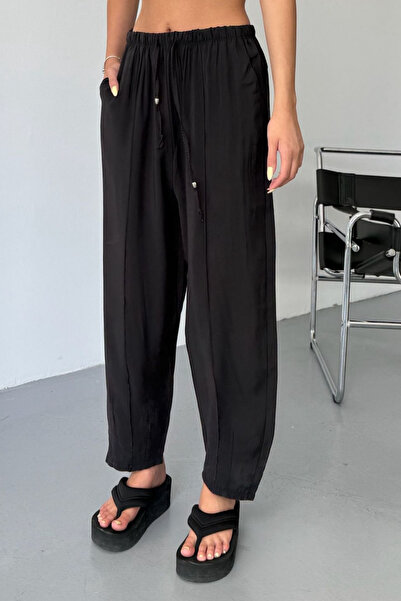 Feela Moda Women's Modal Cupra Elastic Waist Striped Baggy Trousers 2019